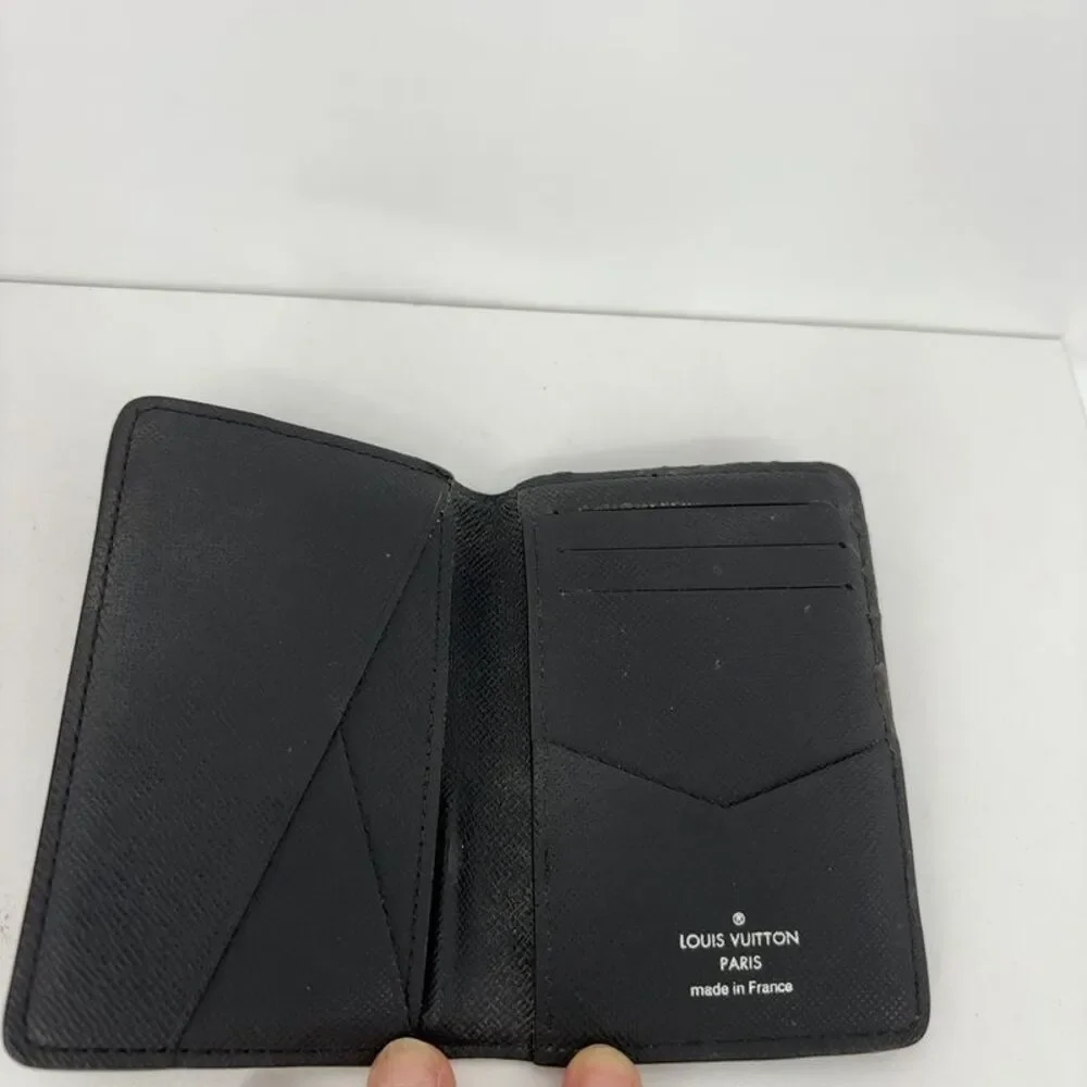 Louis Vuitton Orange Box with Blue Ribbon and Black Damier Card Holder